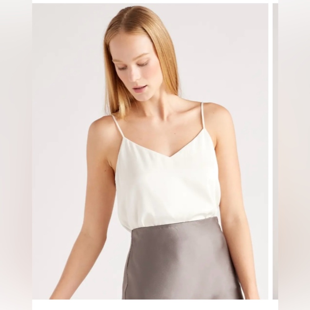 Quince silk V-neck cami M